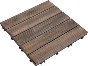 Outsunny Kültéri Fa Kerticsempe, 27 Darabos Készlet, 2.5m², Összekapcsolható, 30x30cm, Fekete | Aosom