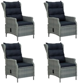 vidaXL 5 részes világosszürke kerti étkezőgarnitúra