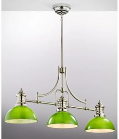Jupiter 2072 - PLATINO rúdon szerelt csillár 3xE27/15W/230V zöld/fényes króm