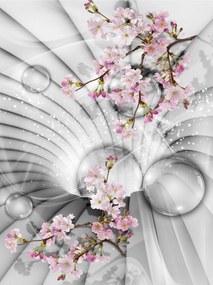 Fotótapéta Alagút Virágzó Cseresznye Sakura Perspektíva 184x254 vinil +ragasztó