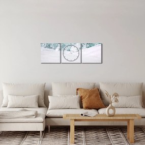 Kép - Türkiz absztrakció (órával) (90x30 cm)
