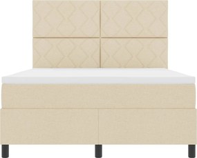 vidaXL Boxrugós ágy matracmal leddel Krém 160 x 200 cm szövet