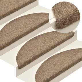 öntapadós lépcsőszőnyegek 30 db 56 x 17 x 3 cm bézs félkör alakú