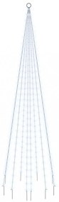 karácsonyfa zászlórúdon 310 hideg fehér LED-del 300 cm