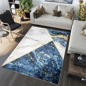TOSCANA Modern kék szőnyeg absztrakt mintával Szélesség: 120 cm | Hossz: 170 cm