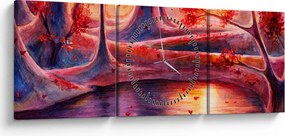 Egy varázslatos erdő képe (órával) (90x30 cm)