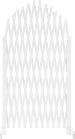 Rácsos térelválasztó panel, fehér/fa, 250 cm, KEJLY