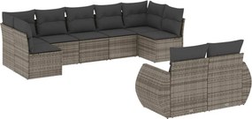 vidaXL 9 részes szürke polyrattan kerti ülőgarnitúra párnákkal