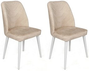 Dallas Beige and White étkezőszék szett, 4 db