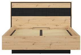 Franciaágy 160 cm Pont LOZ/160 (ágyráccsal)  (artisan tölgy + matt fekete). Akció -18%. 1063045