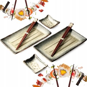 Sushi Kerámia Szett Zöld Krém 2 Személynek Edo Japan
