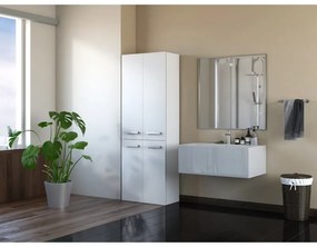 Drohmo 2K DD fürdőszoba szekrény, 60x174x30 cm, fehér