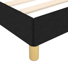 fekete szövet ágykeret fejtámlával 90 x 200 cm