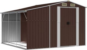 vidaXL barna horganyzott acél kerti fészer 277x279x179 cm