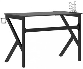 fekete K-lábú gamer asztal 110 x 60 x 75 cm