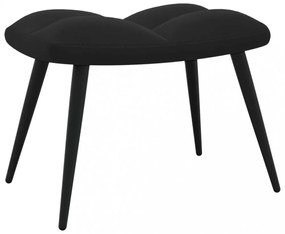 fekete bársony pihenőfotel zsámolynal