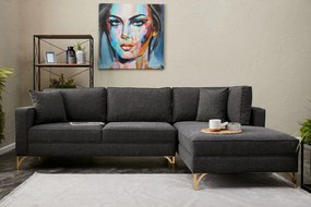 Sarokkanapé Berlin Jobbos - Antracit, Arany
