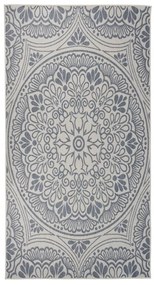 kék mintás lapos szövésű kültéri szőnyeg 80 x 150 cm