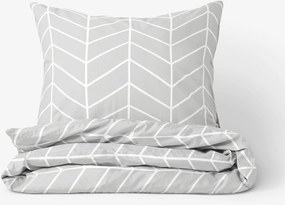 Goldea pamut ágyneműhuzat - cikkcakk szürkén 240 x 220 és 2db 70 x 90 cm