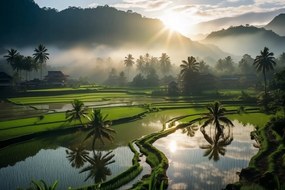 Poszter 45x30cm Hajnal a teraszok felett