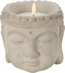 Cement gyertya Buddha Fej figura boho Gyertya erkély terasz kert