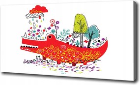 Vászonkép Színes krokodil 100x70 cm