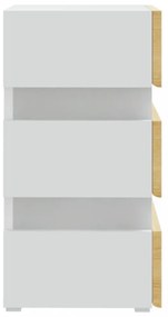 fehér szerelt fa LED-es éjjeliszekrény 45 x 35 x 67 cm