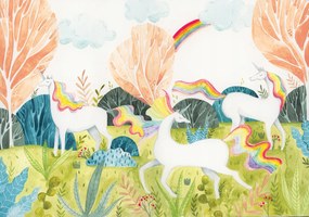 Gyerek fotótapéta m2 szivårvåny unikornis flizelin