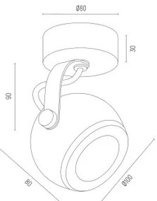 Argon 4902 - Spotlámpa KOS PLUS 1xGU10/5W/230V fekete/arany