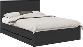 vidaXL Ágykeret fiókkal fejtámlával Fekete 140 x 190 cm Mérnöki Fa