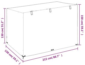 polietilén hintapad huzat 12 fűzőlyukkal 215x150x130/150 cm