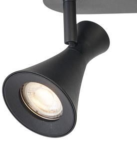 Modern fekete mennyezeti spotlámpa 2-lámpás állítható - Triangle