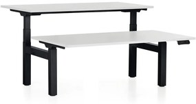 OfficeTech Dual állítható magasságú asztal, 160 x 80 cm, fekete alap, világosszürke