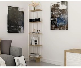 Könyvespolc Alice - Fehér, Ud