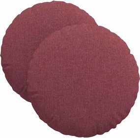 vidaXL Ülőpárnák 2 pcs Bordó Ø40 x 13 cm szövet