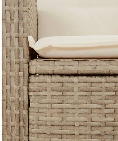 2 részes bézs polyrattan kerti étkezőgarnitúra párnákkal