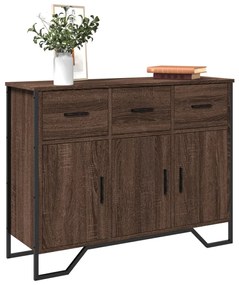 barna tölgy színű szerelt fa tálalószekrény 97 x 32,5 x 74,5 cm