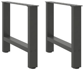 2 db antracitszürke acél dohányzóasztal láb 60 x (42-43) cm