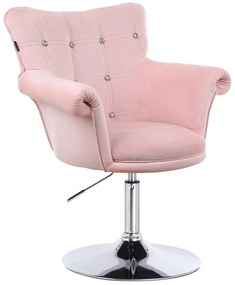 HR804CN Púderrózsaszín modern velúr szék chrom lábbal