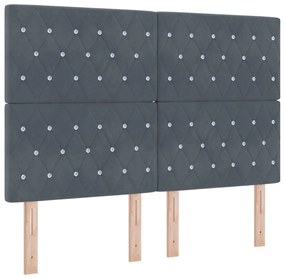 Boxspring Ágy Matraccal Sötétszürke 160x200 cm Bársony