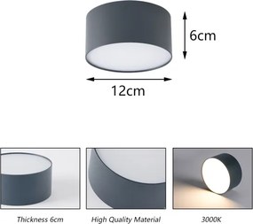 Brilagi - LED fürdőszobai mennyezeti lámpa FORIS LED/14W/230V átm. 12 cm antracit IP44