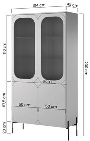 Sonatia vitrin 100 4D - olívazöld