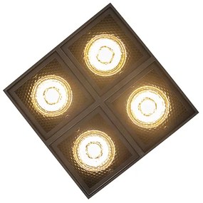 Design spotlámpa fekete 4-lámpás - Qubo Honey