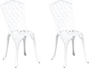 vidaXL Kerti Szék 2 pcs Fehér 39 x 40 x 87cm Alumínium