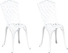 vidaXL Kerti Szék 2 pcs Fehér 39 x 40 x 87cm Alumínium