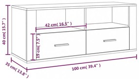szürke sonoma színű szerelt fa TV-szekrény 100 x 35 x 40 cm