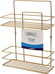 Fürdőszobai Polc Téglalap Alakú 2 szintes Arany