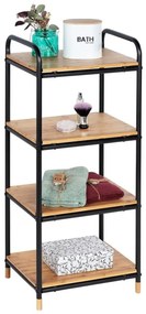 Fekete-natúr színű fém fürdőszobai polcos állvány 42x94,5 cm Loft – Wenko