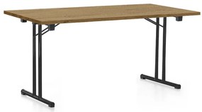 Összecsukható asztal 160 x 80 cm, fekete lábak, köves tölgy