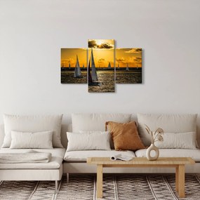 Jacht a naplementében képe (90x60 cm)